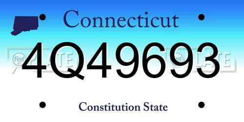 4Q49693 Connecticut License Plate