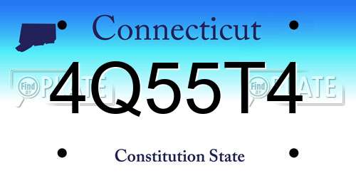4Q55T4 Connecticut License Plate