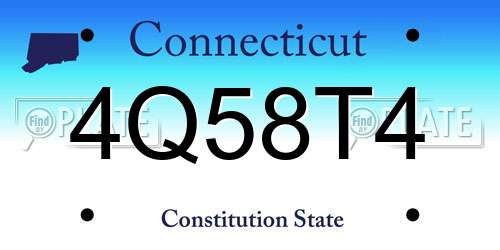 4Q58T4 Connecticut License Plate