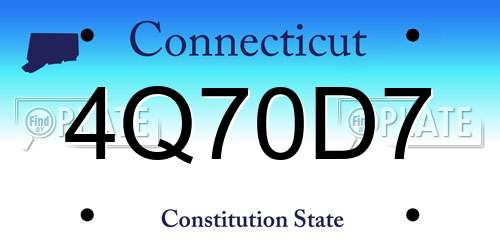4Q70D7 Connecticut License Plate