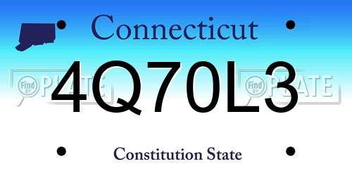 4Q70L3 Connecticut License Plate