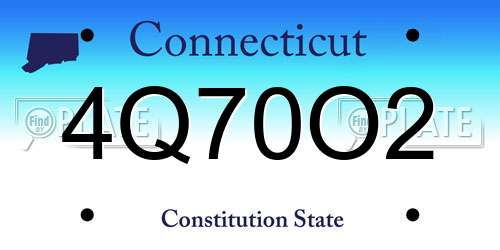 4Q70O2 Connecticut License Plate