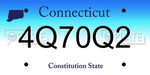 4Q70Q2 Connecticut License Plate