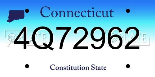 4Q72962 Connecticut License Plate
