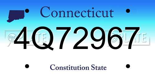 4Q72967 Connecticut License Plate