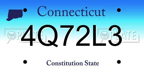 4Q72L3 Connecticut License Plate