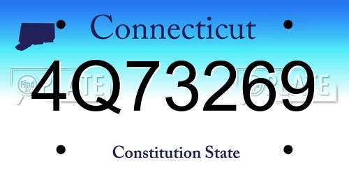 4Q73269 Connecticut License Plate