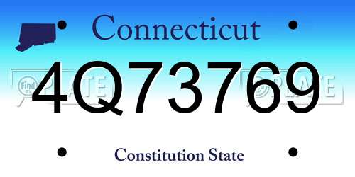 4Q73769 Connecticut License Plate