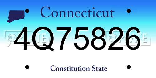 4Q75826 Connecticut License Plate