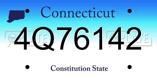 4Q76142 Connecticut License Plate