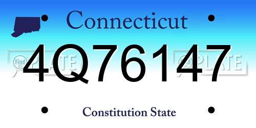 4Q76147 Connecticut License Plate