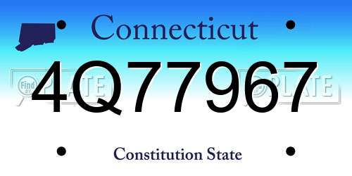 4Q77967 Connecticut License Plate
