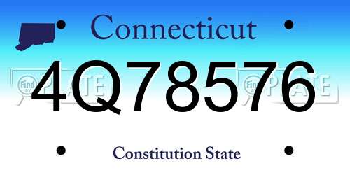 4Q78576 Connecticut License Plate