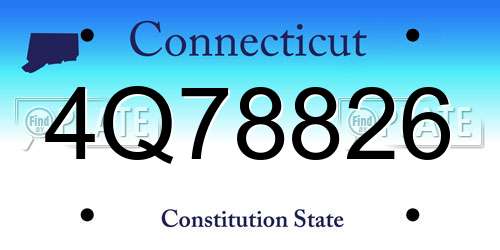 4Q78826 Connecticut License Plate