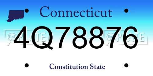 4Q78876 Connecticut License Plate