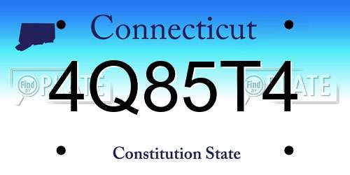 4Q85T4 Connecticut License Plate