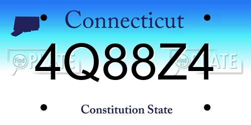 4Q88Z4 Connecticut License Plate