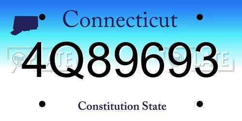 4Q89693 Connecticut License Plate