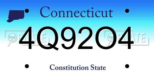 4Q92O4 Connecticut License Plate