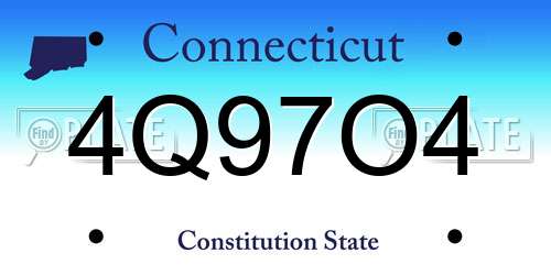 4Q97O4 Connecticut License Plate