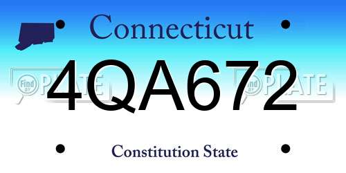 4QA672 Connecticut License Plate