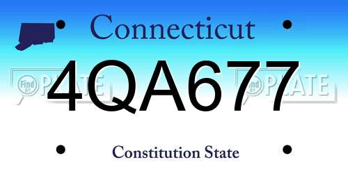 4QA677 Connecticut License Plate
