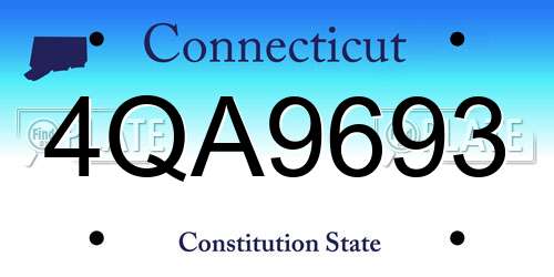 4QA9693 Connecticut License Plate