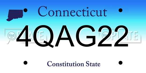 4QAG22 Connecticut License Plate