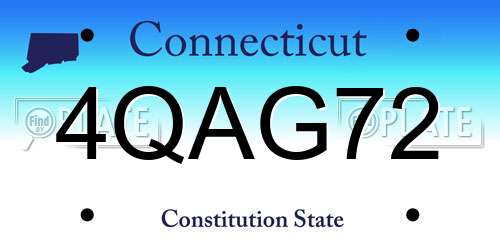4QAG72 Connecticut License Plate