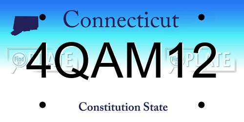 4QAM12 Connecticut License Plate