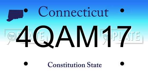 4QAM17 Connecticut License Plate