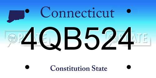 4QB524 Connecticut License Plate