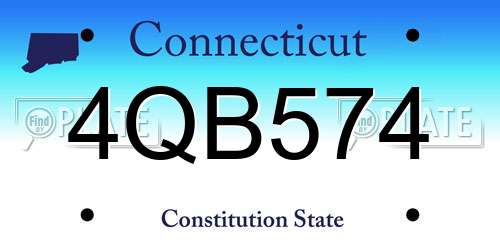 4QB574 Connecticut License Plate