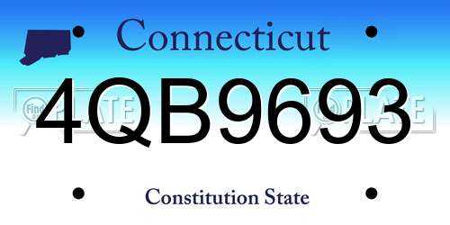 4QB9693 Connecticut License Plate