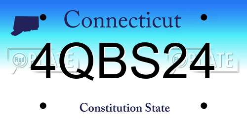4QBS24 Connecticut License Plate