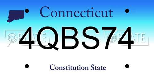4QBS74 Connecticut License Plate