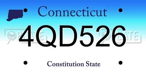 4QD526 Connecticut License Plate
