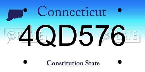 4QD576 Connecticut License Plate