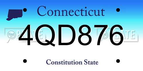 4QD876 Connecticut License Plate