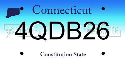 4QDB26 Connecticut License Plate