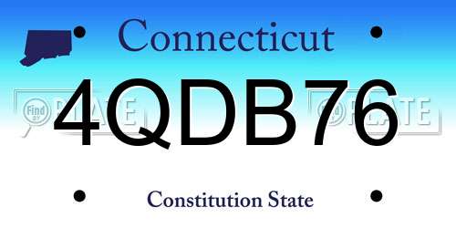 4QDB76 Connecticut License Plate