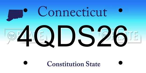 4QDS26 Connecticut License Plate