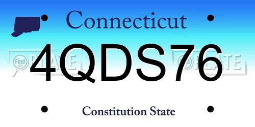 4QDS76 Connecticut License Plate
