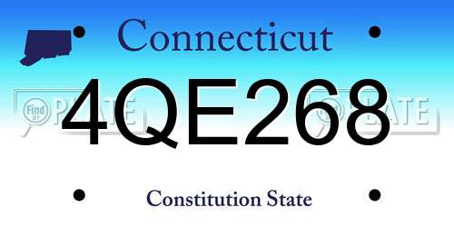 4QE268 Connecticut License Plate