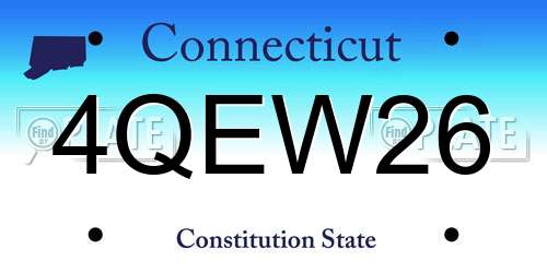 4QEW26 Connecticut License Plate