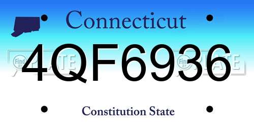 4QF6936 Connecticut License Plate