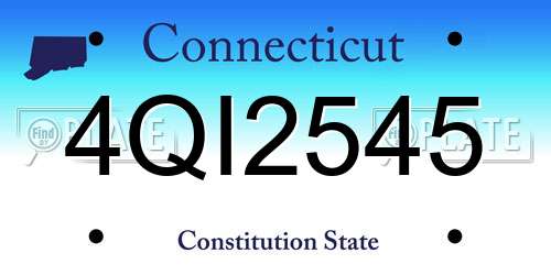 4QI2545 Connecticut License Plate