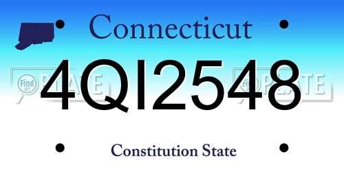 4QI2548 Connecticut License Plate