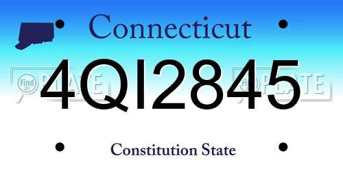 4QI2845 Connecticut License Plate