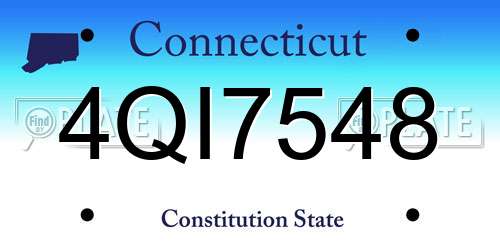 4QI7548 Connecticut License Plate